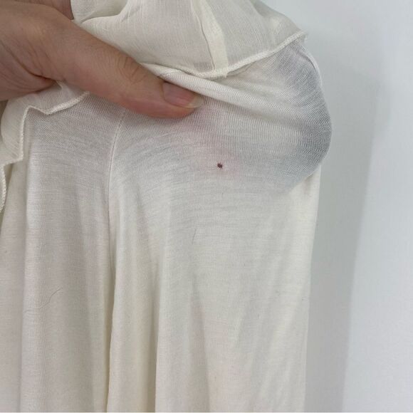 Women’s Scoop Ruffle Neck Long Sleeve White Blouse size S - Picture 4 of 5